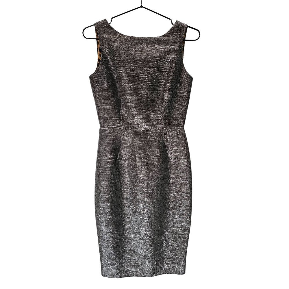 Stunning D&G DOLCE & GABBANA Silver Threaded Sheath Pencil Dress - Size 38